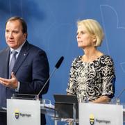 Gustav Fridolin (MP), Stefan Löfven (S), Åsa Regnér (S) och Morgan Johansson (S).