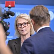 Finansminister Elisabeth Svantesson när hon presenterade en budgetnyhet tidigare i september.