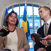 Miljöpartiets språkrör Isabella Lövin och Gustav Fridolin.