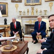 Donald Trump och Netanyahu i Vita huset i april. 