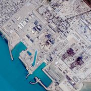 Kärnkraftverket i Bushehr på en satellitbild tagen i december 2025.