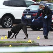 Brottsplatsen i Linköping har spärrats av för teknisk undersökning. 