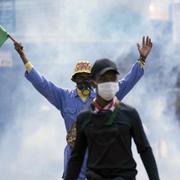 Demonstranter visade sitt missnöje under protesterna i Nairobi. 