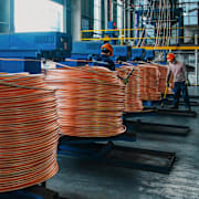 Kopparproduktion vid smältverket i Yuexi County i den kinesiska Anhui-provinsen.