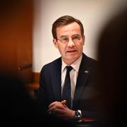 Ulf Kristersson (M), statsminister och partiledare under EU-nämndens öppna sammanträde