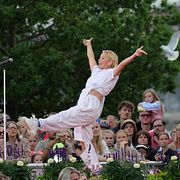 Petra Marklund under säsongspremiären av Allsång på Skansen under förra veckan. 
