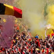 Belgiska fans firar sommarens VM-brons.