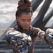 Skådespelaren Letitia Wright som Shuri i ”Black Panther”.