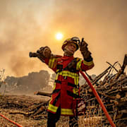 Från en skogsbrand i Frankrike sommaren 2025. 