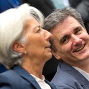 Tsakalotos med IMF:s Christine Lagarde. Arkiv. 