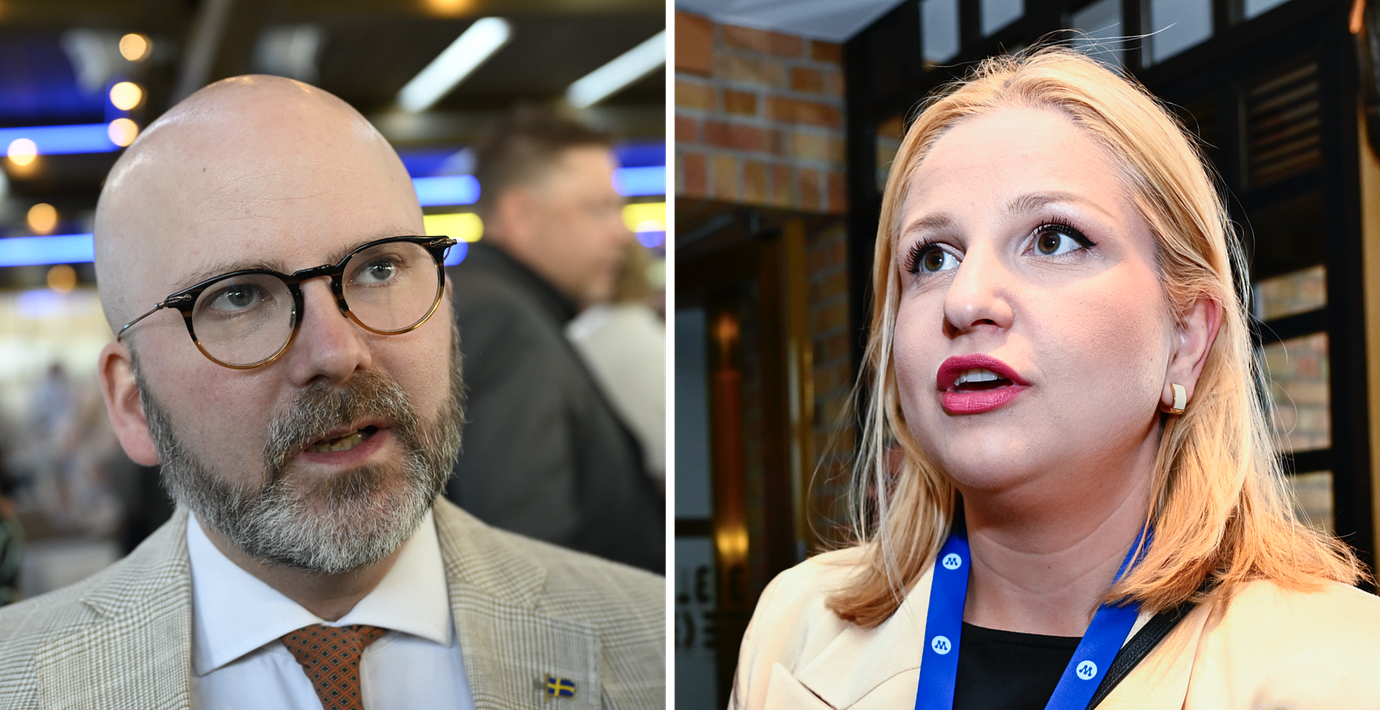 Charlie Weimers (SD) och Arba Kokalari (M). 