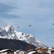 Helikoptrar i Seefeld under skid-VM. 