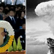 FN-chefen António Guterres i Nagasaki/Molnet efter bomben mot staden för 73 år sedan. 