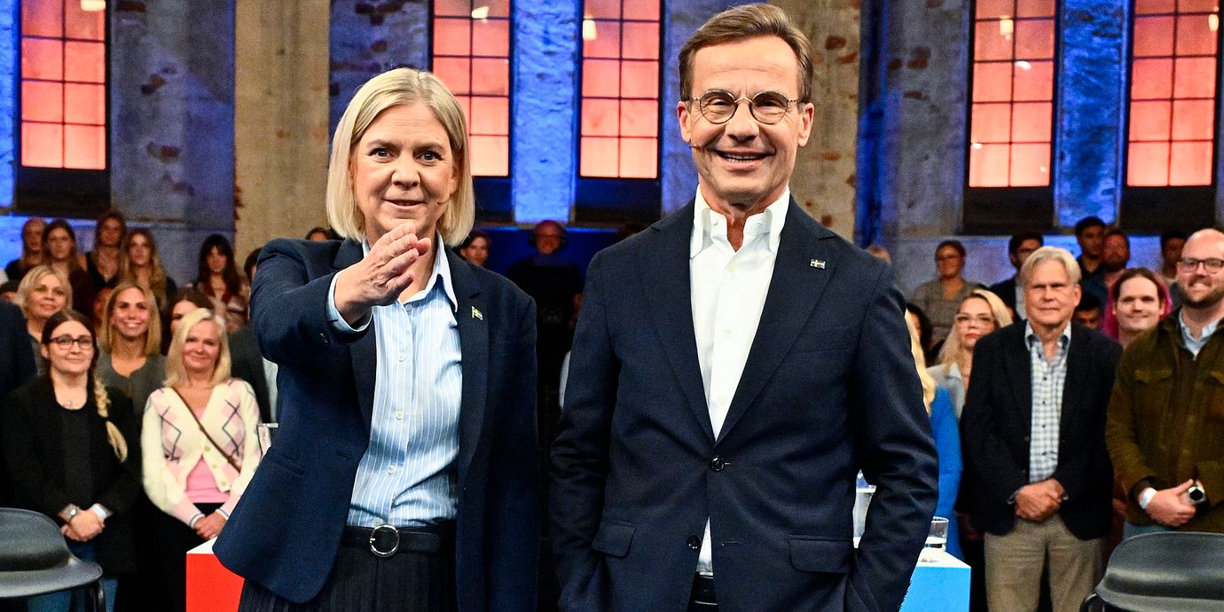 Statsministerkandidaterna Magdalena Andersson (S) och Ulf Kristersson (M).