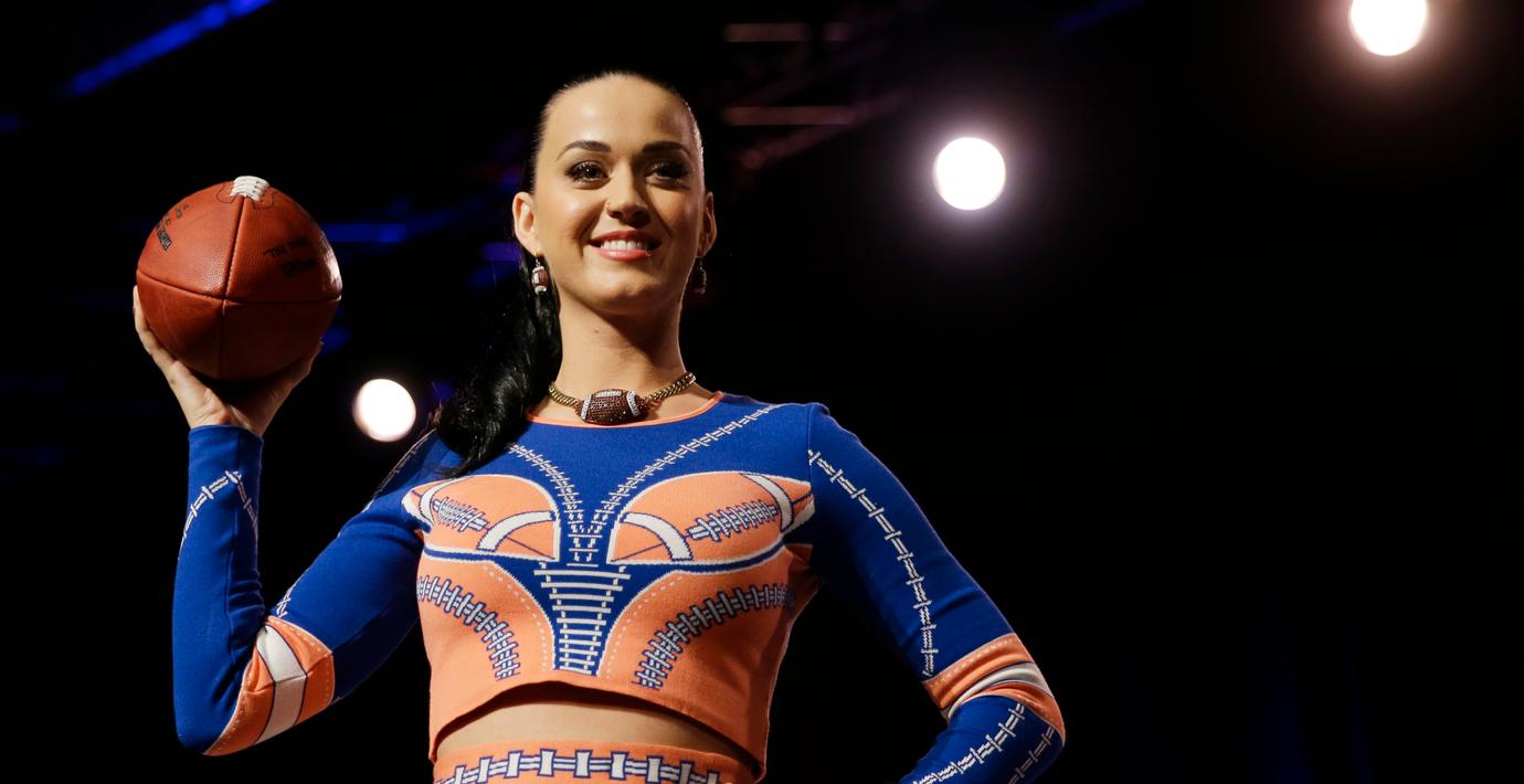 Katy Perry inför Super Bowl 2015.