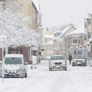 Centrala Nybro i snö. 