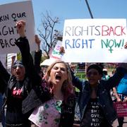 Demonstration för aborträtten i Los Angeles den 15 april.