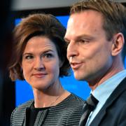 Moderaternas partiledare Anna Kinberg Batra och förste vice ordförande Peter Danielsson.