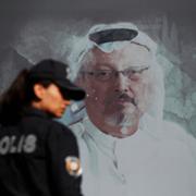 En muralmålning av Jamal Khashoggi i Turkiet, där han mördades på Saudiarabiens ambassad. 