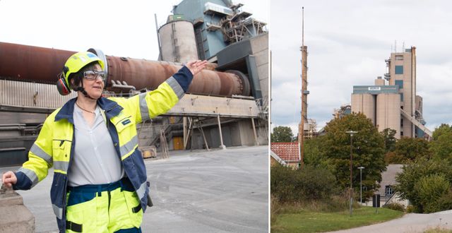 Matilda Hoffstedt, fabrikschef för Cementa i Slite på Gotland. TT