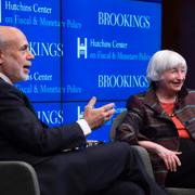 De tidigare Fed-cheferna Ben Bernanke och Janet Yellen.