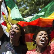 Studenter vid University of Zimbabwe i huvudstaden Harare.