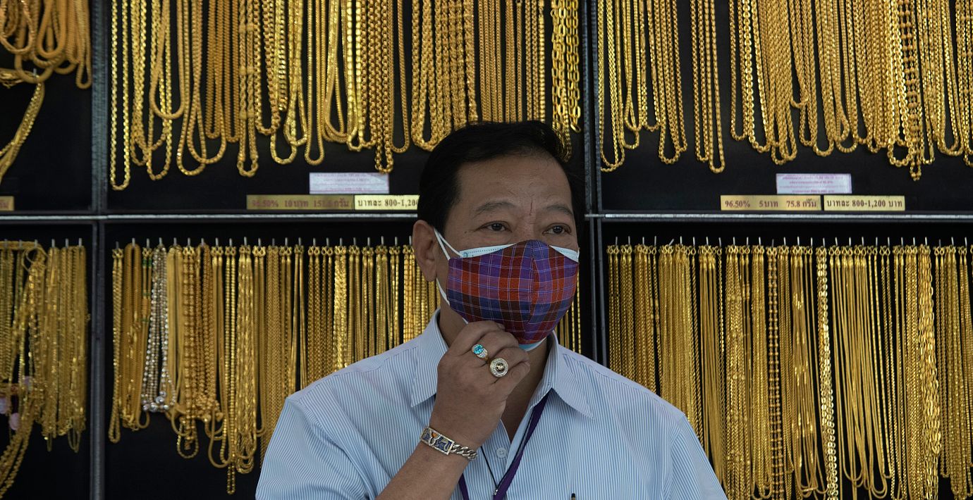 Guldhandlare i Bangkok, Thailand.