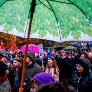 Motdemonstration under söndagen.