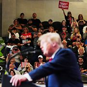 Donald Trump på ett kampanjmöte i Michigan i helgen.
