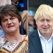 Arlene Foster, Boris Johnson och John Hume.