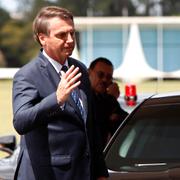 Jair Bolsonaro anländer till Orlando i Florida.