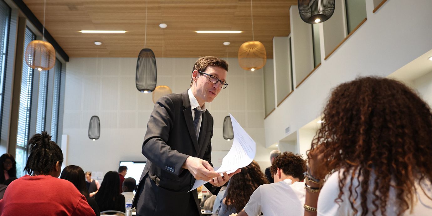 Arkivbild av Frankrikes utbildningsminister Édouard Geffray.