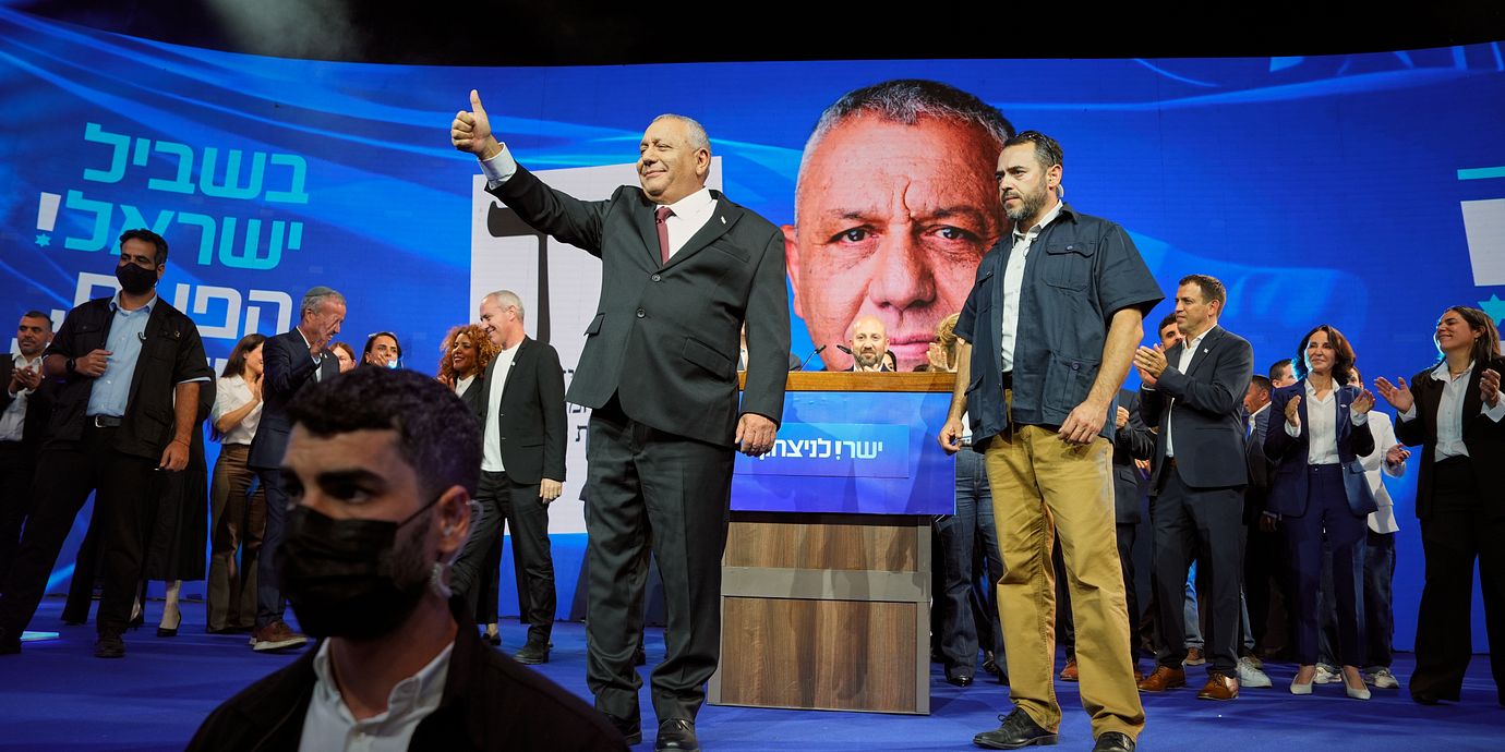 Oppositionsledaren Gadi Eisenkot efter valet.