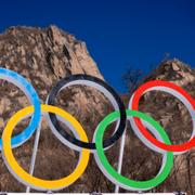 Olympiska området i Yanqing, Kina.