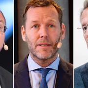 Avgående vd:ar: Saabs Håkan Buskhe, Telias Johan Dennelind och Sandviks Björn Rosengren.