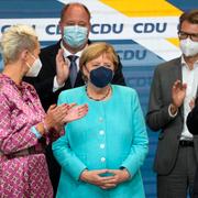 Angela Merkel på CDU:s valvaka i söndags.