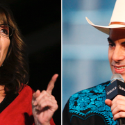 Sarah Palin och Sacha Baron Cohen.