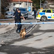 Polisen på plats efter dödsskjutningen i Eskilstuna.