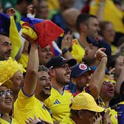 Fans från Colombia på plats vid fotbolls-VM.