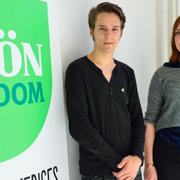 Grön ungdoms språkrör Lorentz Tovatt och Magda Rasmussen 2013.