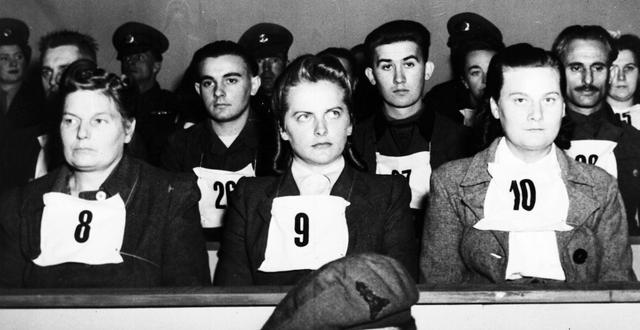 Rättegång 1945 med deltagare ur Waffen SS. TT NYHETSBYRÅN/ NTB Scanpix