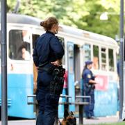 Polisen vid brottsplatsen