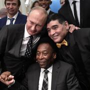 Putin, Pele och Diego Maradona i Moskva 2017. 