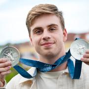 Truls Möregårdh med sina medaljer.