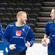 Jim Gottfridsson, Lukas Nilsson och Kim Ekdahl Du Rietz under en träning inför VM.