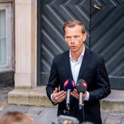 Peter Hummelgaard vid en tidigare pressträff. 