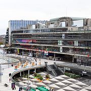 Vy över Sergels torg och Kulturhuset Stadsteatern. Arkivbild.