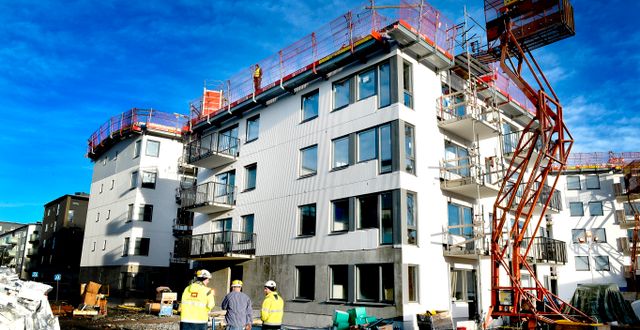 En byggarbetsplats i Fruängen där 1000 lägenheter byggs Tomas Oneborg / SvD / TT