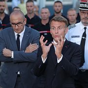 Arkivbild.  Laurent Nuñez och Emmanuel Macron i juli 2026.