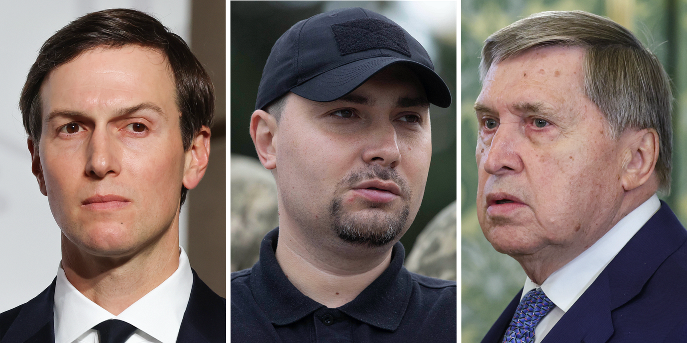 Jared Kushner, Kyrylo Budanov och Jurij Usjakov.